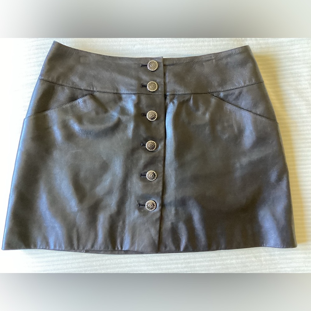 Authentic Chanel Classic Leather Skirt